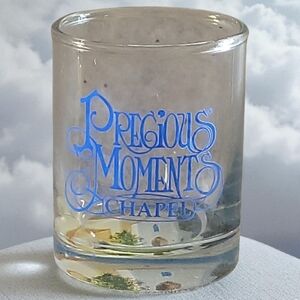 Vtg Shot Glass "Precious Moments Chapel" Logo Votive Candle Holder Tealight